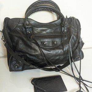 Balenciaga 2001/2 vintage bag city black used authentic genuine leather preloved